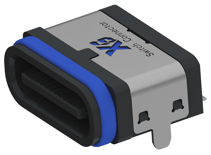 XB-ATCF-16-015 TYPE C 16P 防水母座板上 L=7.45mm(U型全塑款)